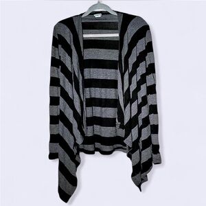 h.i.p. Black and Gray Waterfall Cardigan Sweater